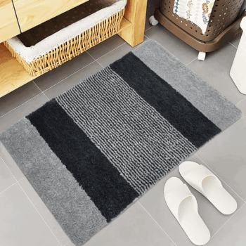 Buy Strips Mix Bathmat in Light & Dark Grey | 1600 GSM Anti-Skid Doormat